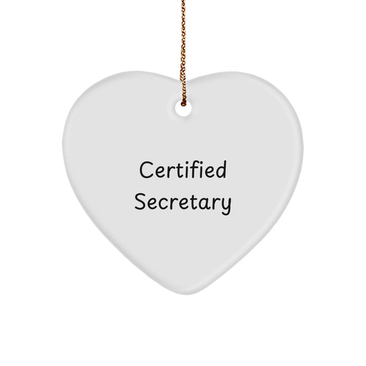 Funny Quote Gifts from Men to Secretary - Heart Ornament, Secretary Gifts, Christmas Unique Gifts - Image 1