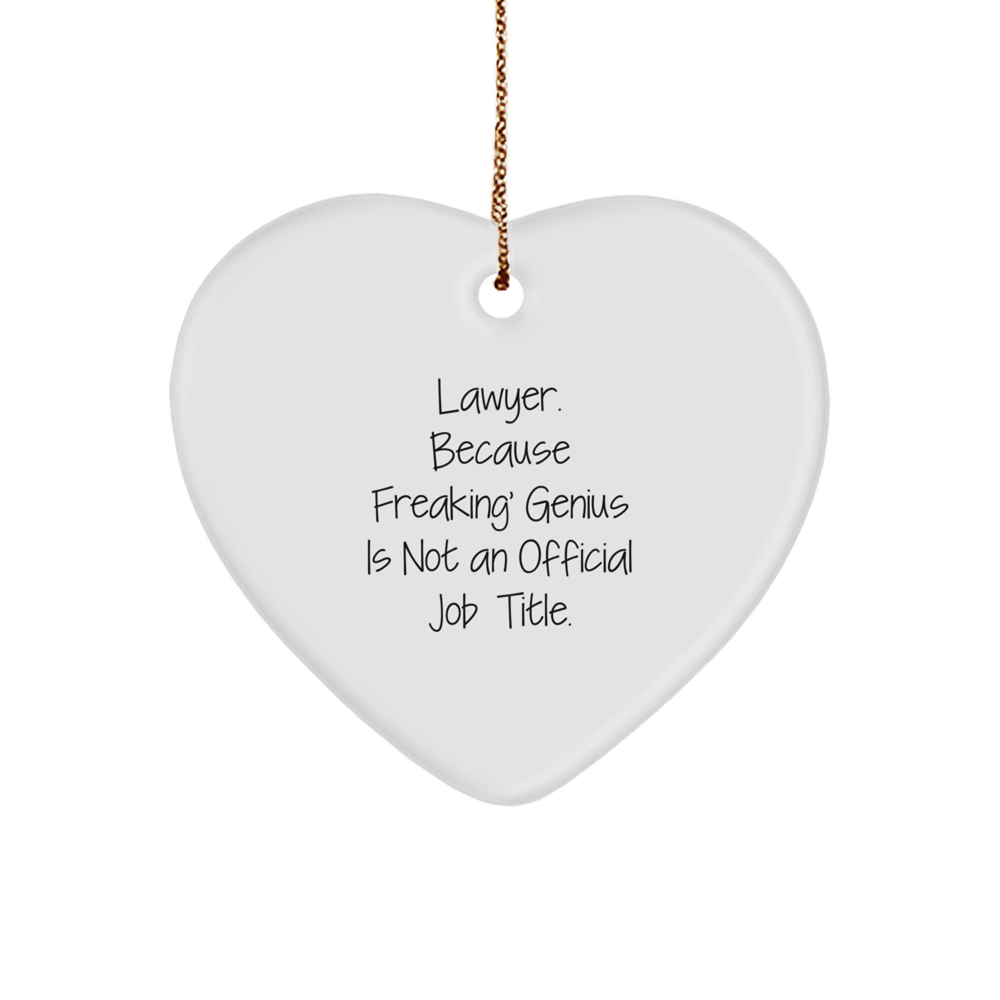 Christmas Gift Lawyer Heart Ornament for Her Present - Image 1