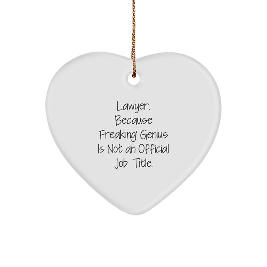 Christmas Gift Lawyer Heart Ornament for Her Present - Image 1