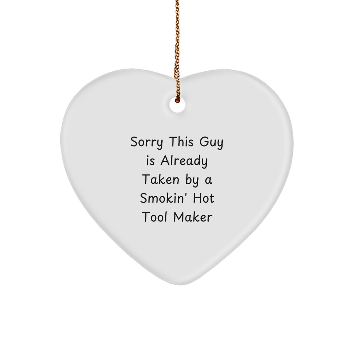 Funny Tool Maker Gifts from Men to Tool Makers, Heart Ornament for Christmas Unique Presents - Image 1