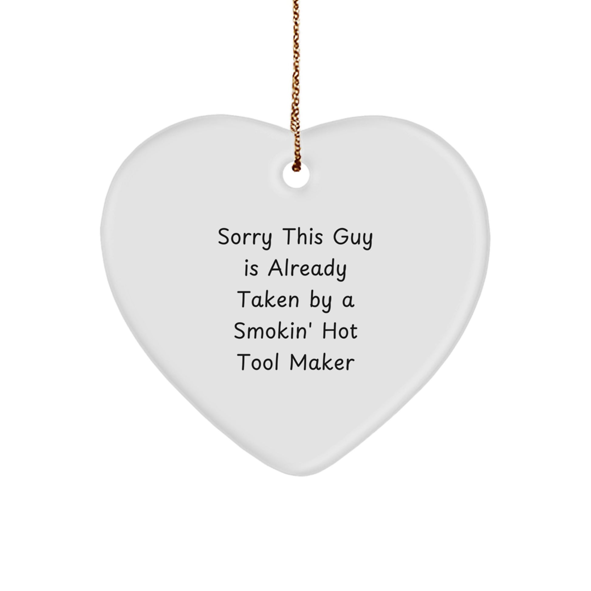 Funny Tool Maker Gifts from Men to Tool Makers, Heart Ornament for Christmas Unique Presents - Image 1