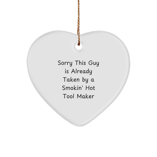 Funny Tool Maker Gifts from Men to Tool Makers, Heart Ornament for Christmas Unique Presents - Image 1