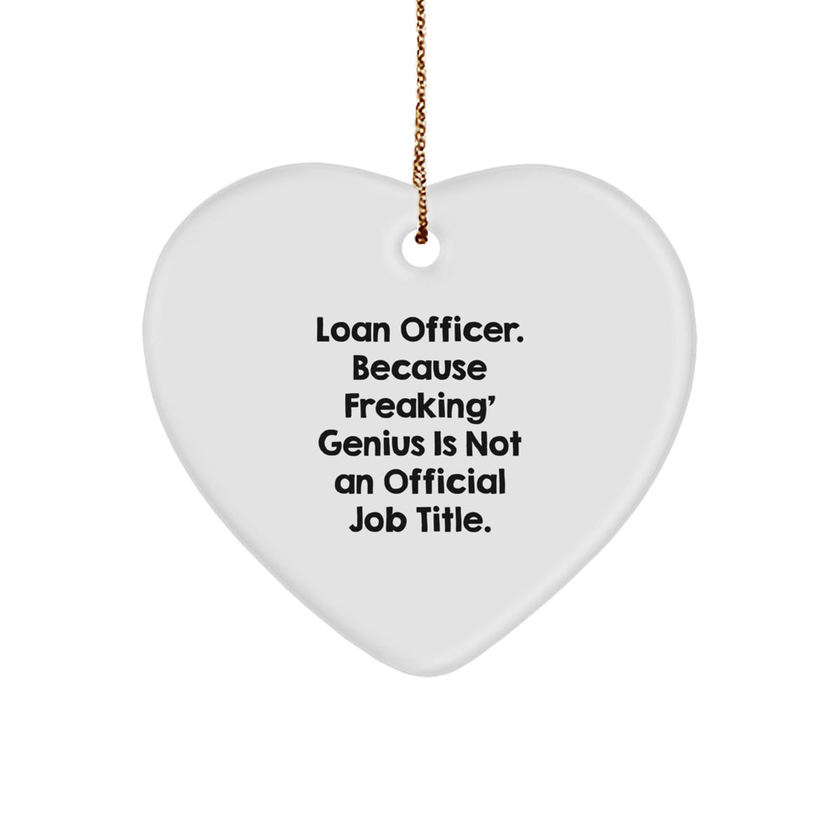 Christmas Gift for Her Loan Officer Heart Ornament White Present - Image 1