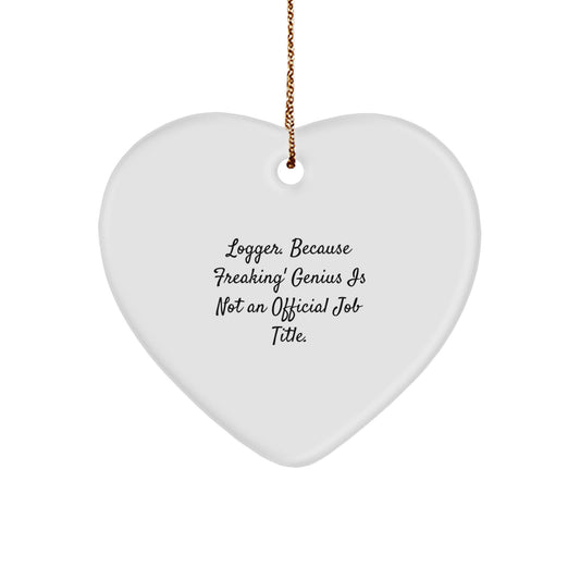 Logger Heart Ornament Christmas Gift for Coworkers Idea - Image 1