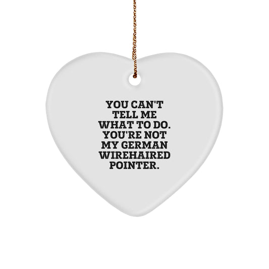 German Wirehaired Pointer Dog Heart Ornament Funny Quote Gifts from Family to Friends for Christmas - Image 1