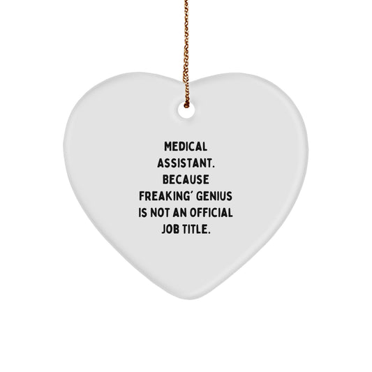 Funny Medical Assistant Gifts from Friends for Christmas Unique Heart Ornaments Medical Assistant Heart Shaped White Color MDF Plastic Finish - Image 1