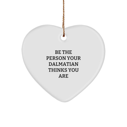 Funny Dalmatian Dog Lover Gifts from Friends and Family for Christmas Unique Dalmatian Dog Heart Ornament - Image 1