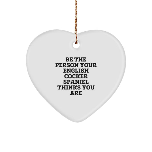 English Cocker Spaniel Dog Inspirational Heart Ornaments Funny Gifts from Family to Men for Christmas Unique - Image 1