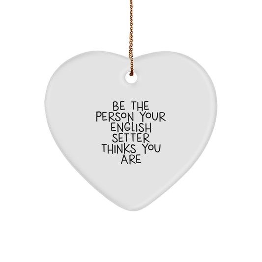 Gifts from Family Members for English Setter Dog Lover - Funny Heart Ornament for Christmas Unique Gifts - Image 1