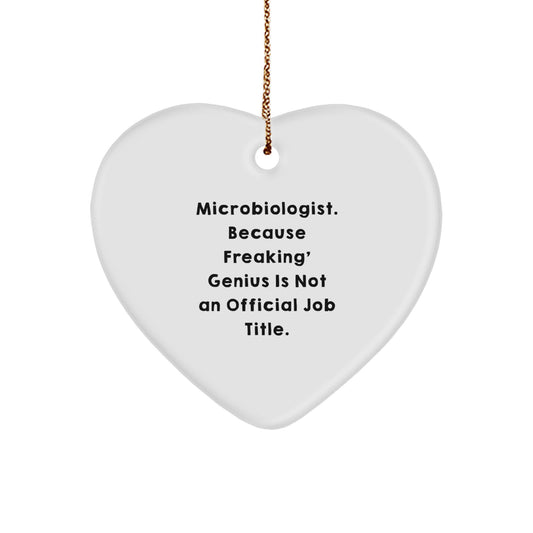 Funny Quote Microbiologist Heart Ornament Gifts from Men for Women Friends Family on Christmas Unique - Image 1