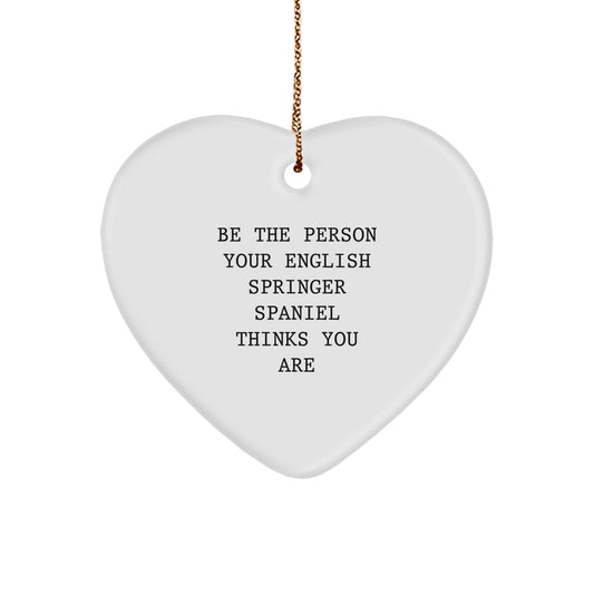 Gifts from Men to English Springer Spaniel Dog Lovers, Heart Ornament for Christmas Unique Gifts - Image 1