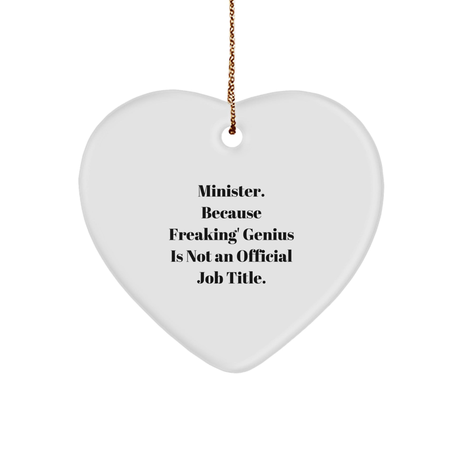 Christmas Gift for Her Minister Heart Ornament Bright Present - Image 1