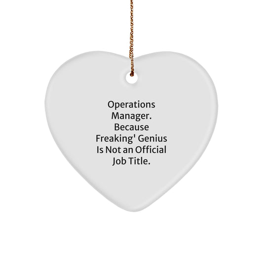 Funny Operations Manager Gifts from Friends Christmas Unique Gifts for Operations Manager Heart Ornament - Image 1