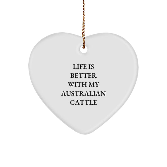 Funny Australian Cattle Dog Heart Ornaments for Men, Gifts from Friends to Australian Cattle Dog Lovers, Unique Christmas Unique Gifts - Image 1