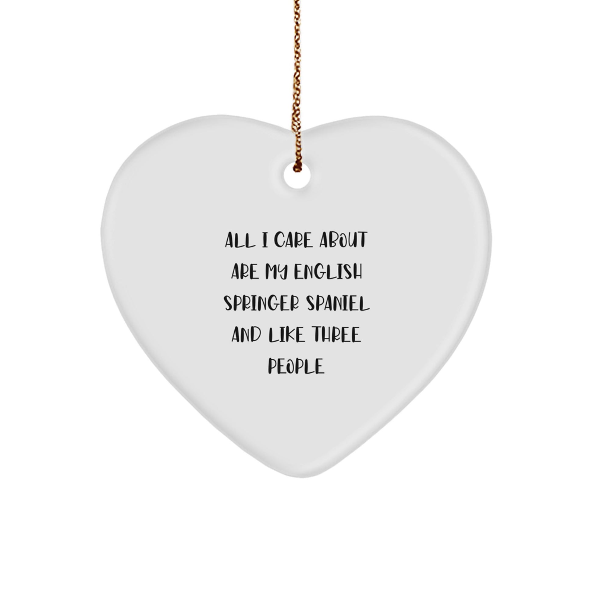 Family Treasure Christmas Unique Gift Heart Ornament for English Springer - Image 1