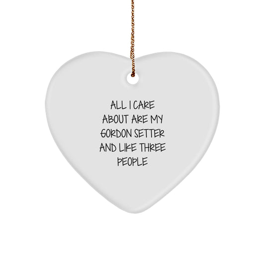 Funny Gordon Setter Dog Gifts for Owners, Christmas Unique Heart Ornaments from Friends, Family, or Coworkers - Image 1