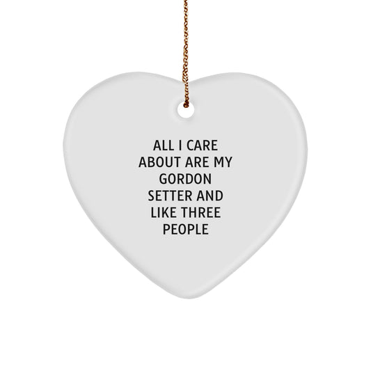 Funny Gordon Setter Dog Heart Ornament Gifts for Men from Friends and Family This Christmas Unique - Image 1