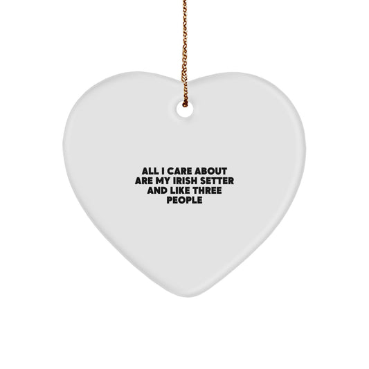 Funny Irish Setter Dog Lover Gifts from Family to Friends - Heart Ornament for Irish Setter Dog Owners - Irish Setter Dog Christmas Unique Gifts - Image 1