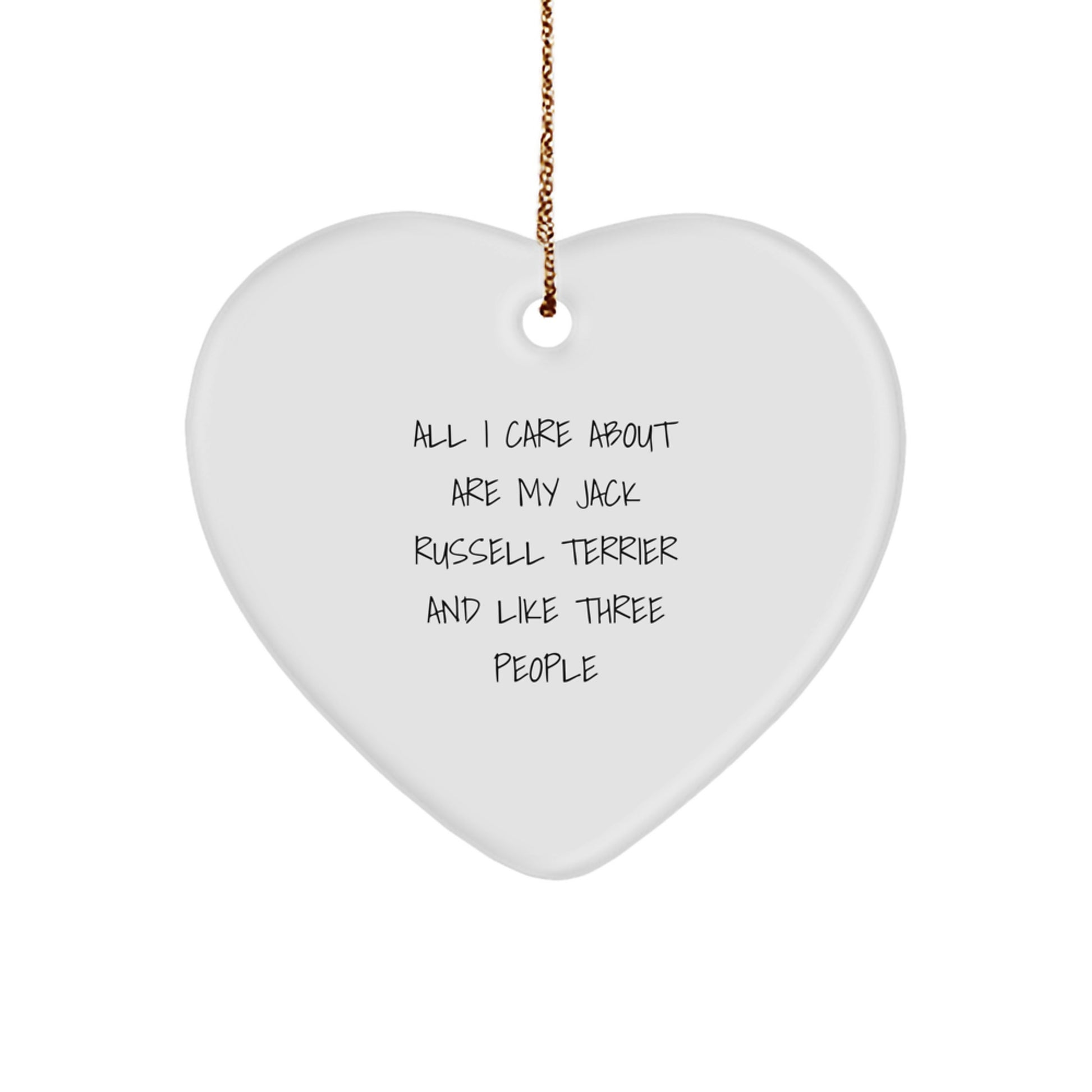 Funny Jack Russell Terrier Dog Gifts for Men, Heart Ornament with Cute Quote, Christmas Unique Gifts from Friends - Image 1