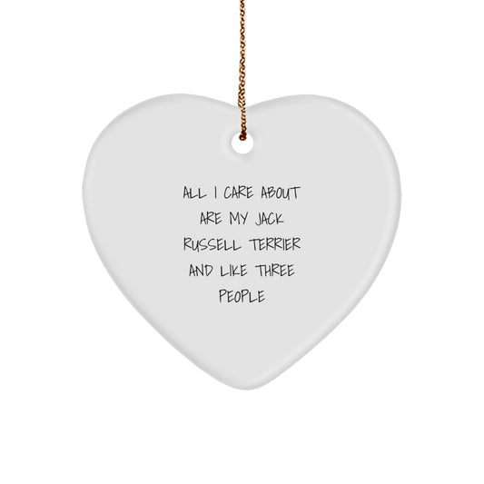 Funny Jack Russell Terrier Dog Gifts for Men, Heart Ornament with Cute Quote, Christmas Unique Gifts from Friends - Image 1