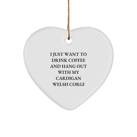 Cardigan Welsh Corgi Heart Ornament Keepsake for Him Christmas Gift - Image 1