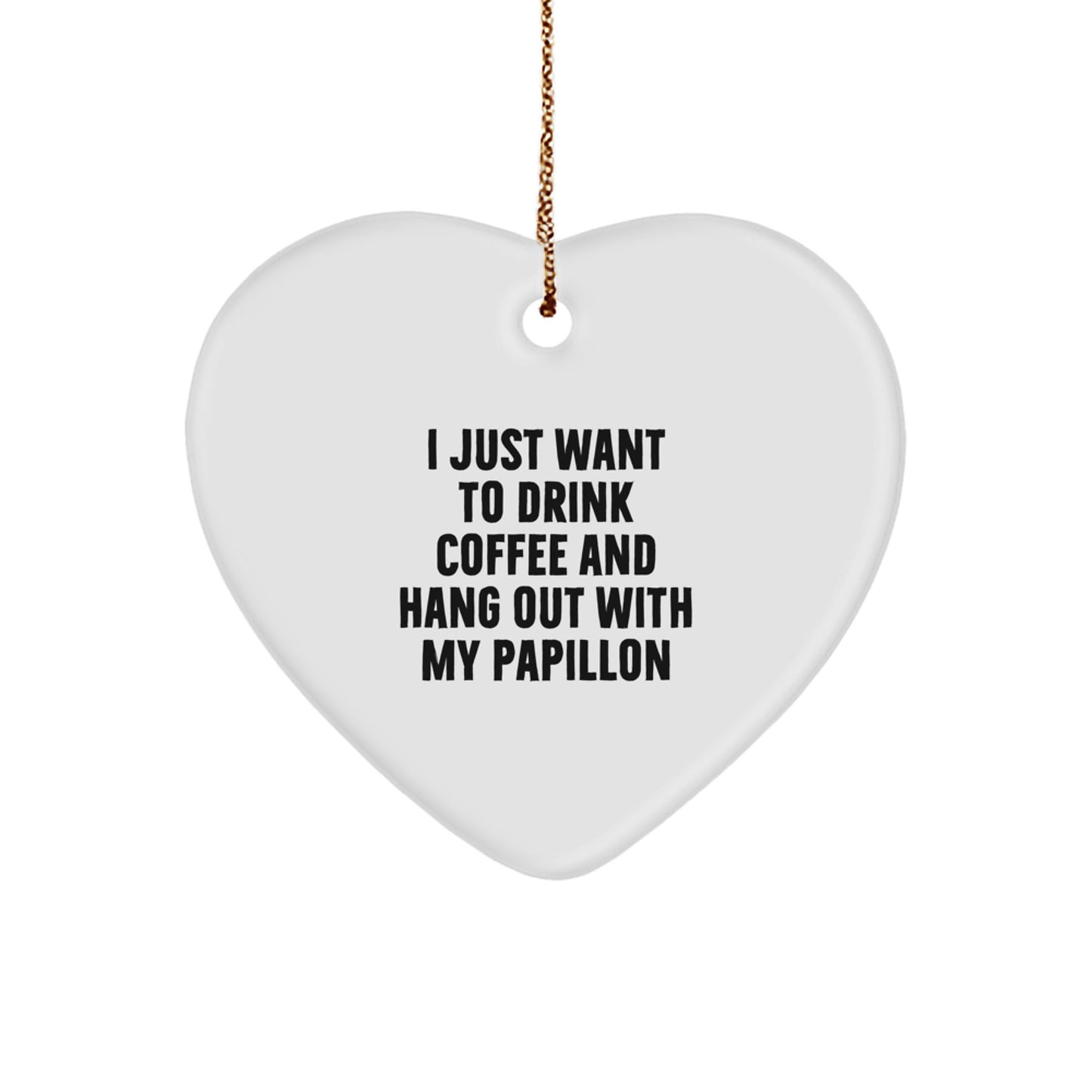 Funny Papillon Dog Heart Ornament Gifts for Men by Family, Christmas Unique Decorations - Image 1
