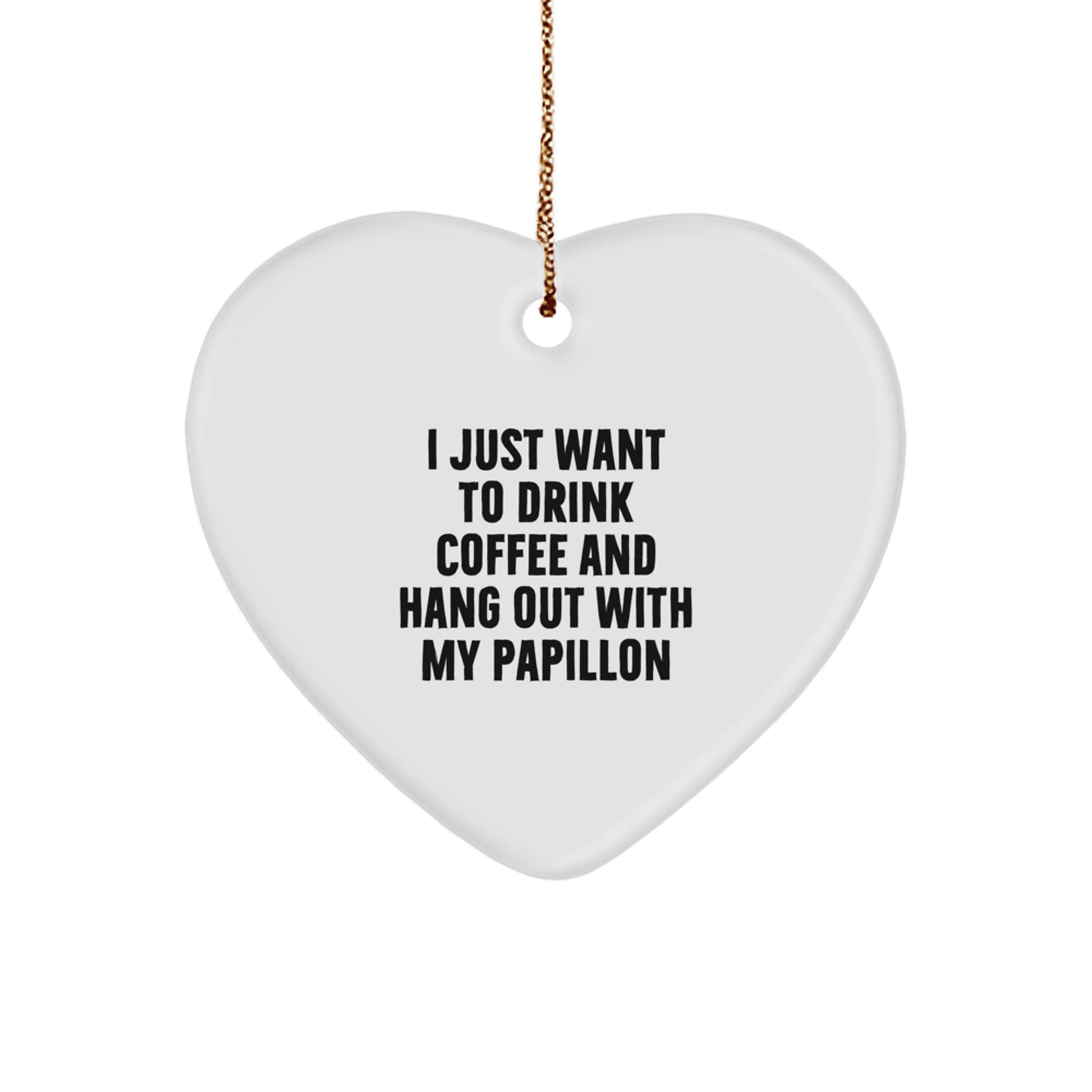 Funny Papillon Dog Heart Ornament Gifts for Men by Family, Christmas Unique Decorations - Image 1