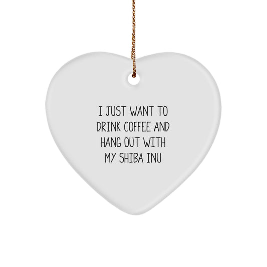 Funny Shiba Inu Dog Heart Ornament Gifts from Men to Friends and Family for Christmas Unique Presents - Image 1