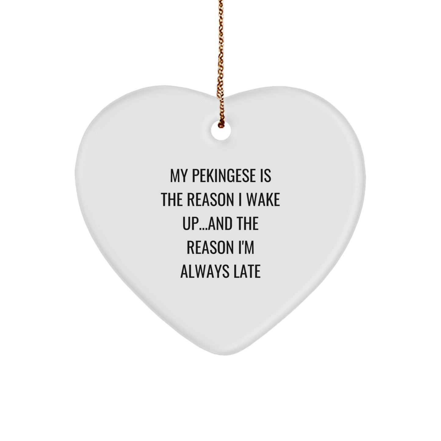 Funny Pekingese Dog Heart Ornament Gifts from Men to Family - Pekingese Dog Lover Gifts for Christmas - Image 1