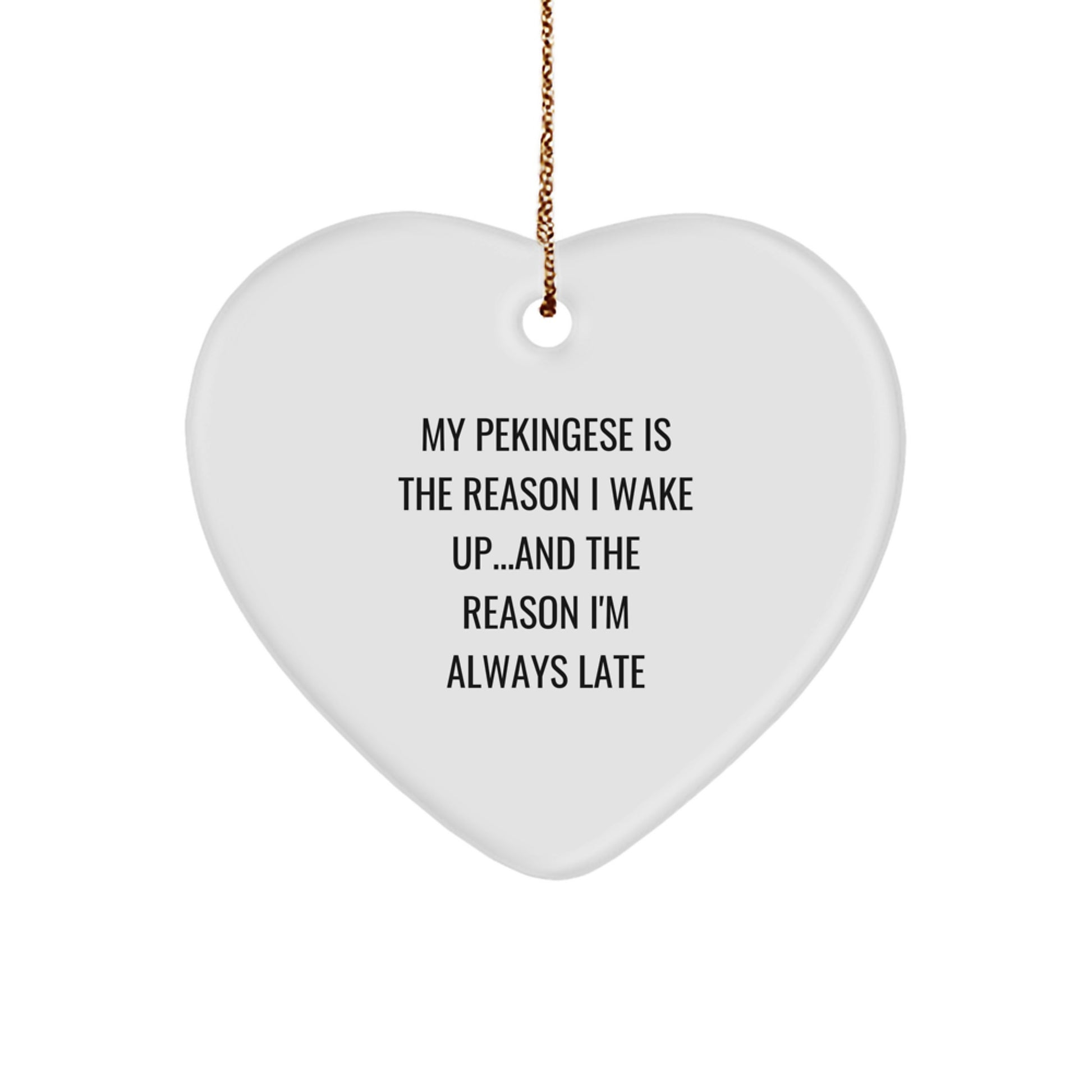 Funny Pekingese Dog Heart Ornament Gifts from Men to Family - Pekingese Dog Lover Gifts for Christmas - Image 1