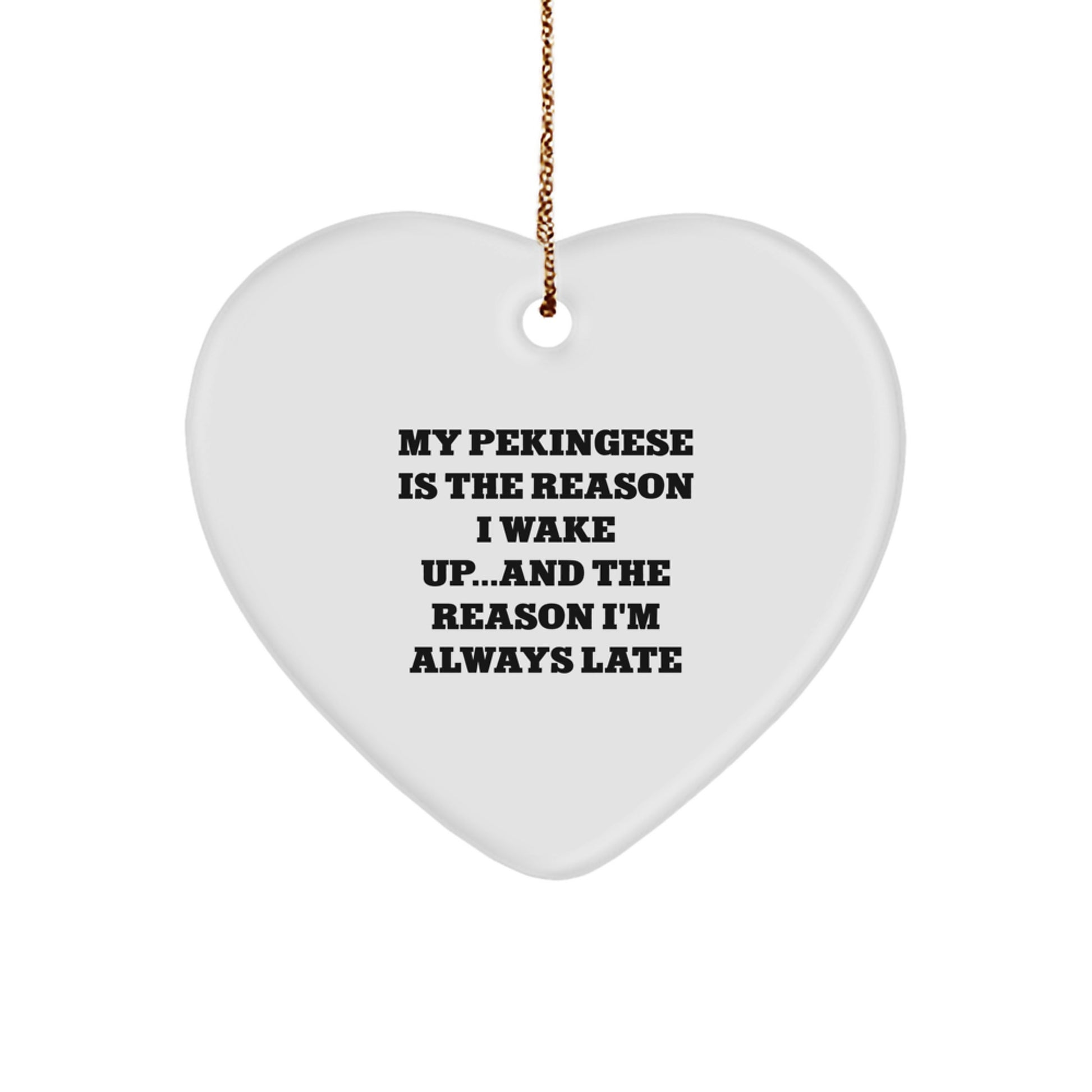 Funny Pekingese Dog Gifts, Heart Ornaments for Christmas Unique Gifts from Friends for Family - Image 1