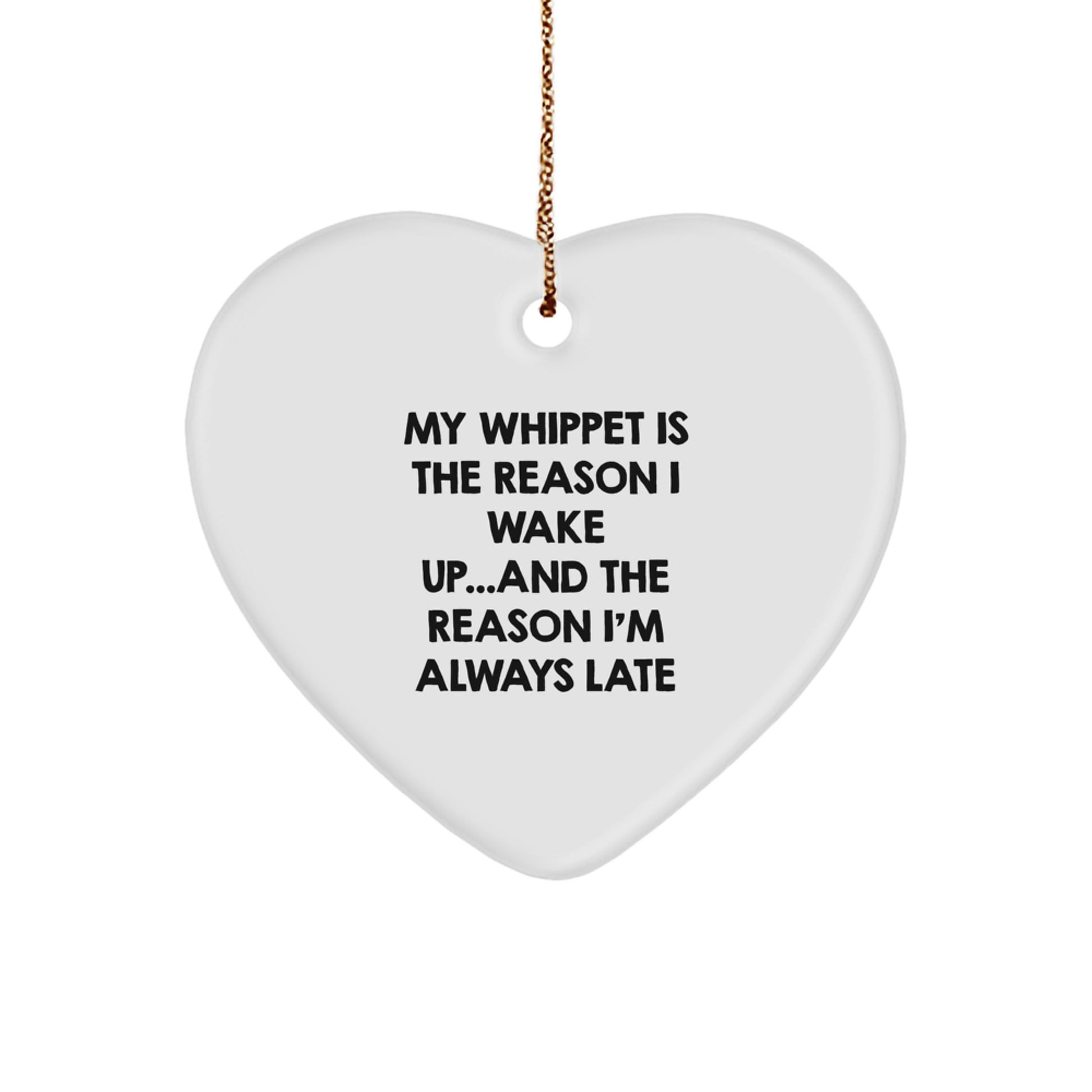 Funny Whippet Dog Lover Gifts from Men to Friends - Heart Ornament for Christmas Unique Gifts - Image 1
