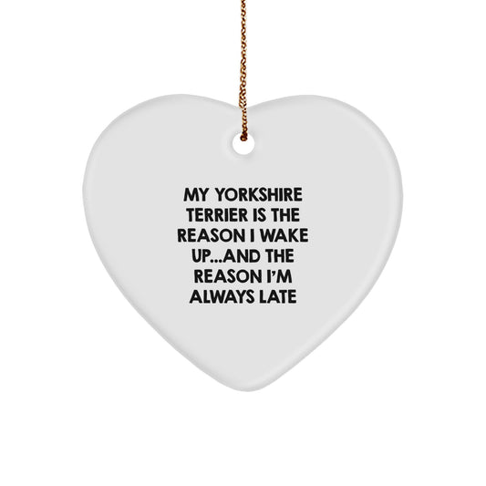 Funny Yorkshire Terrier Dog Gifts from Men, Women, Friends, Coworkers, Family to Yorkshire Terrier Dog Lovers - Heart Ornament - Christmas Unique Decorations - Image 1