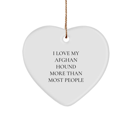 Funny Afghan Hound Dog Lover Gifts, Heart Ornament for Men, Women, Family and Friends, Christmas Unique Present - Image 1
