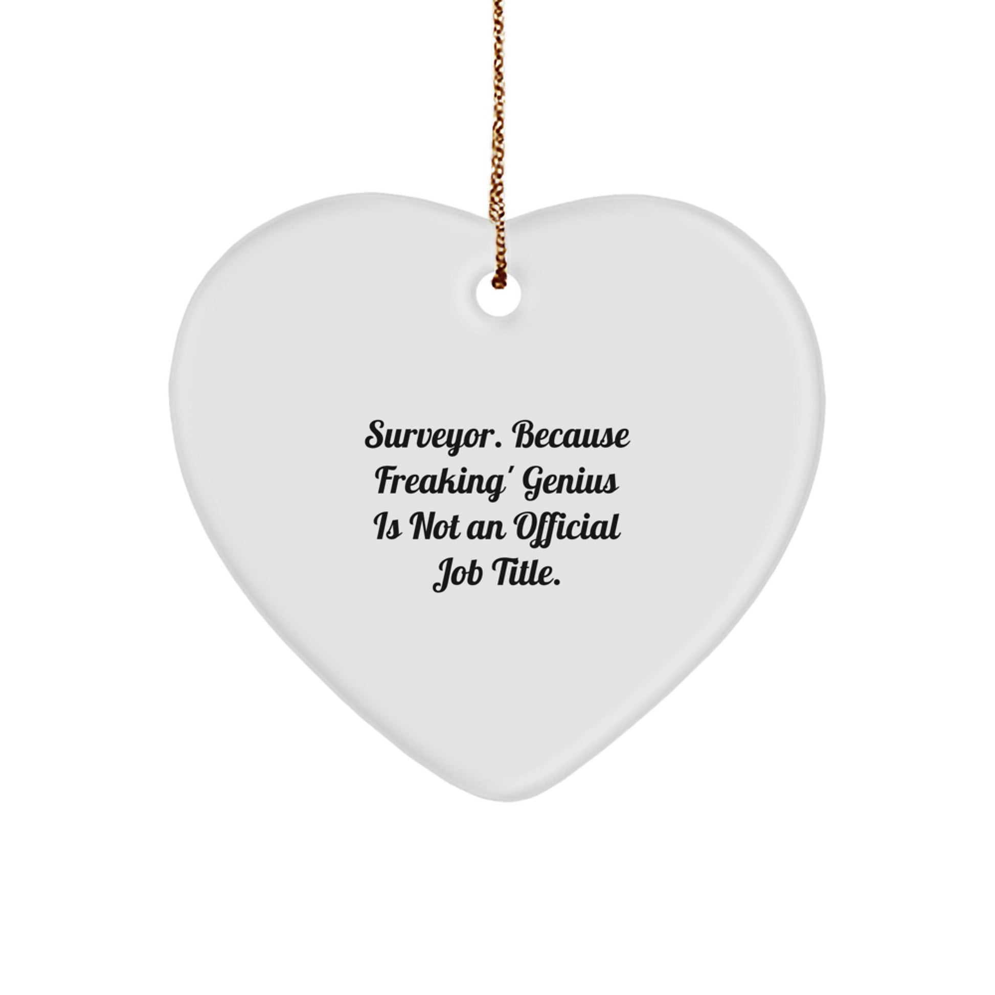 Funny Surveyor Gifts from Friends and Family - Heart Ornament for Surveyor Christmas Unique Presents - Image 1