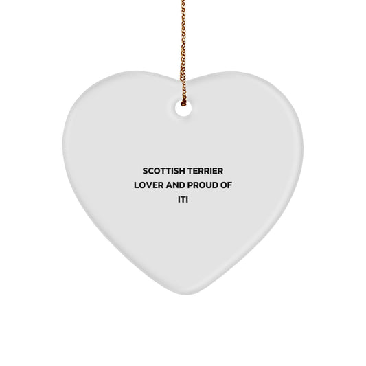 Scottish Terrier Dog Lover Gifts from Men to Family, Funny Quote Heart Ornament for Christmas Unique Gifts - Image 1