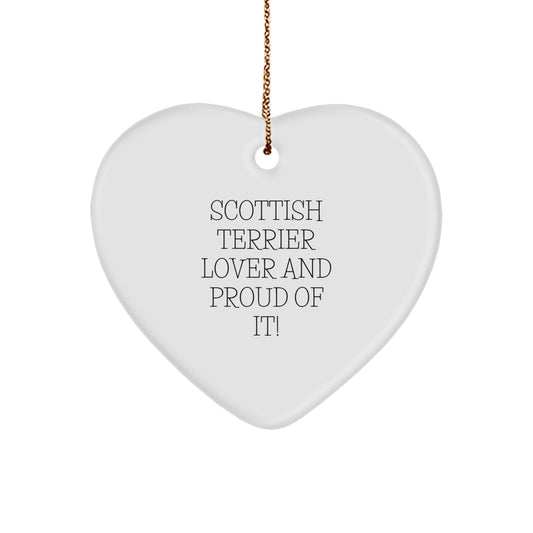 Scottish Terrier Dog Lover Gifts from Family, Funny Heart Ornament for Scottish Terrier Dog Owners, Unique Christmas Unique Gifts for Scottish Terrier Dog Enthusiasts - Image 1
