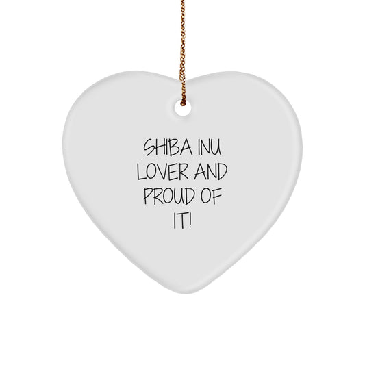Shiba Inu Dog Lover Gifts, Heart Ornament, Funny Quote, Christmas Unique Gifts from Friends, Shiba Inu Dog Heart Ornament for Family - Image 1