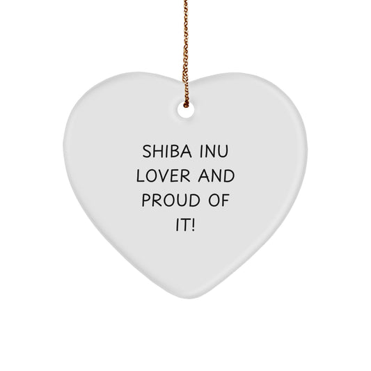Proud Shiba Inu Mom Christmas Unique Gift, Shiba Inu Dog Lover Heart Ornament, Funny Quote for Friends and Family - Image 1