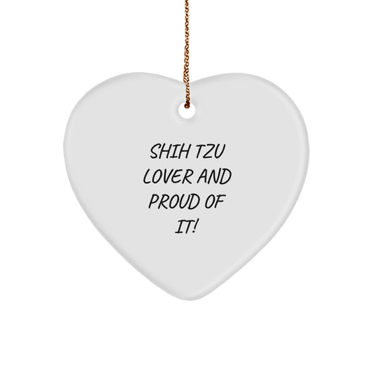 Shih Tzu Dog Heart Ornament Funny Gift from Family to Proud Shih Tzu Lover for Christmas Unique Decor - Image 1