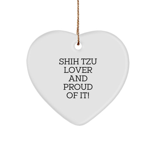 Funny Shih Tzu Dog Gifts, Heart Ornament for Shih Tzu Lover, Gifts from Friends to Family for Christmas Unique Gifts - Image 1