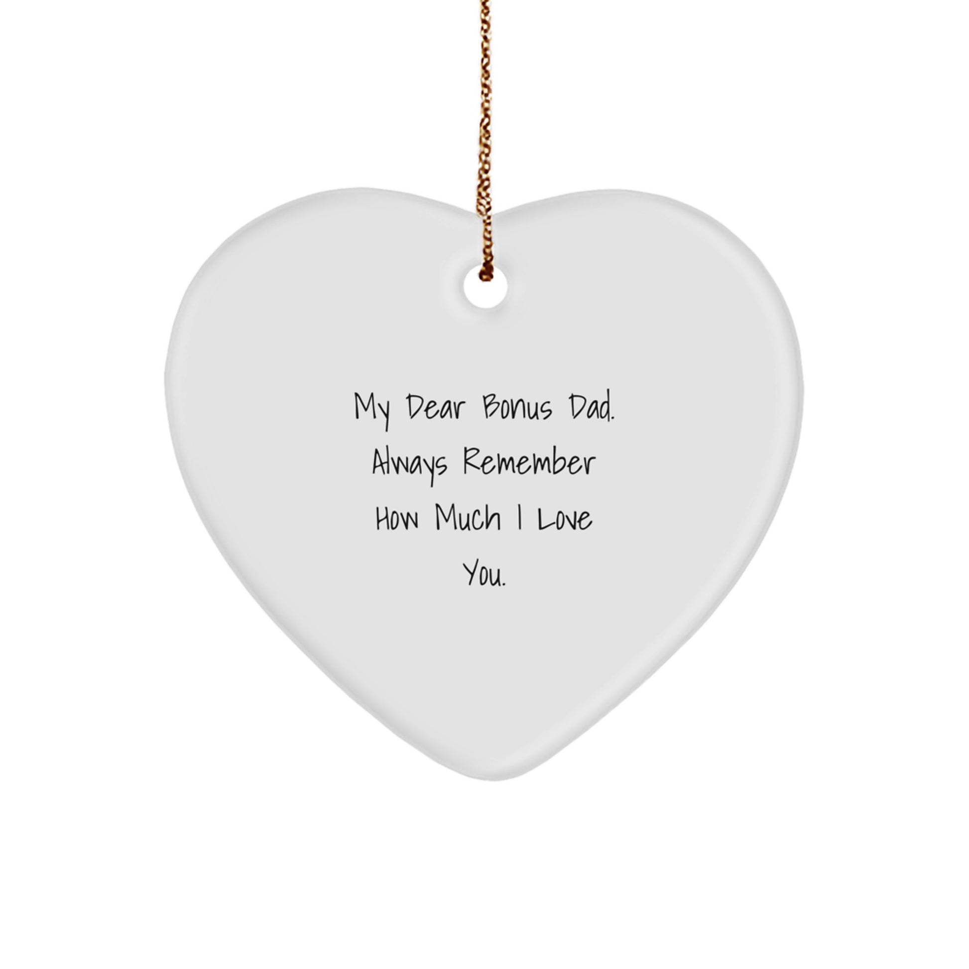 Bonus Dad Keepsake Heart Love Message Christmas Ornament for Him Gift - Image 1
