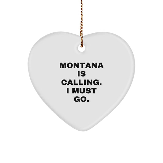 Montana Heart Ornament, Funny Gift from Friends, Perfect for Women of Montana, Christmas Unique Gifts - Image 1