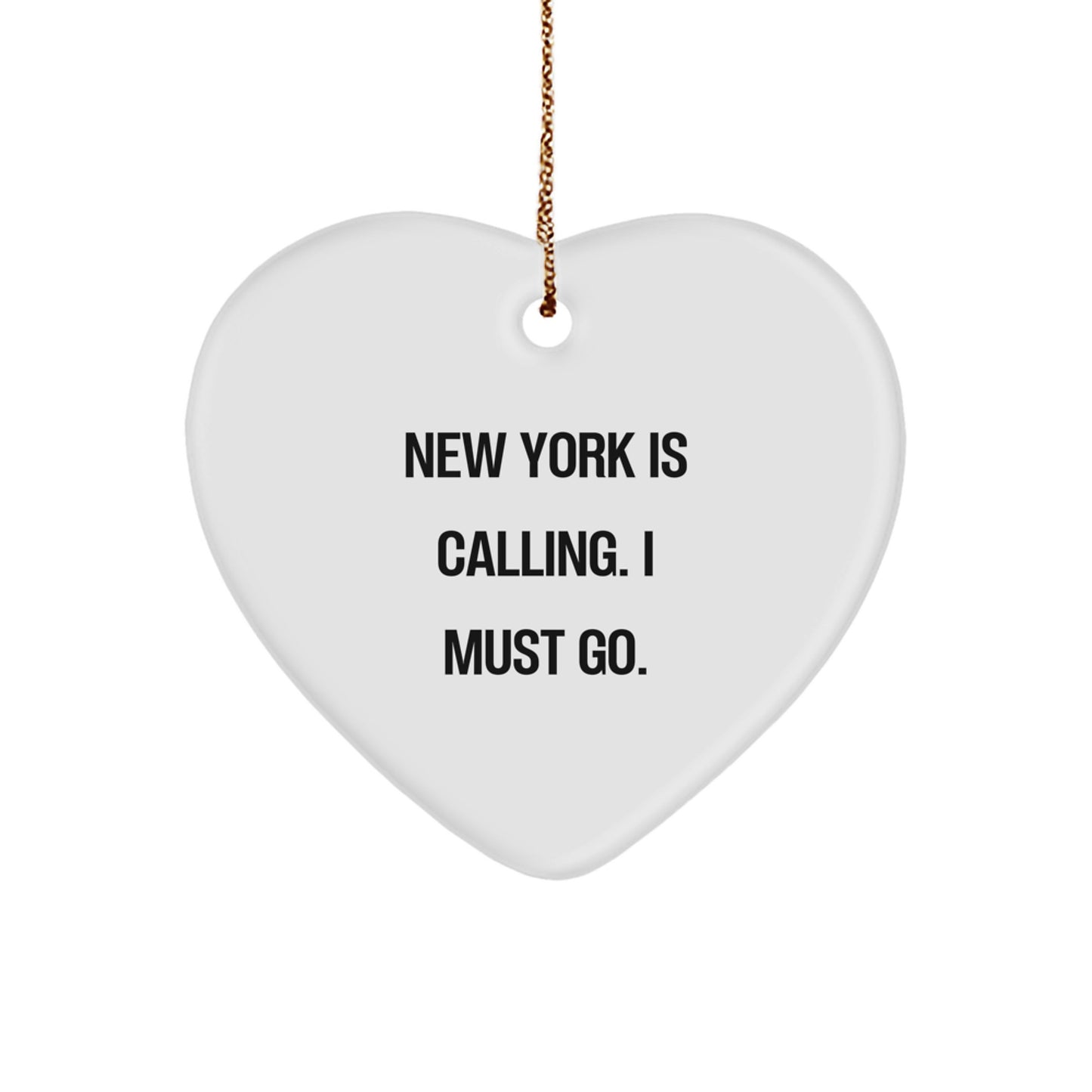 New York Gifts for Friends, Funny Heart Ornament, Gifts from Family, Christmas Unique Gifts, New York Heart Ornament - Image 1