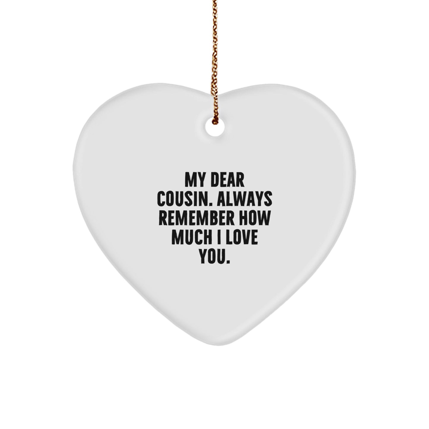 Cousin Memento Heart-Shaped Keepsake Christmas Ornament for Teens Gift - Image 1