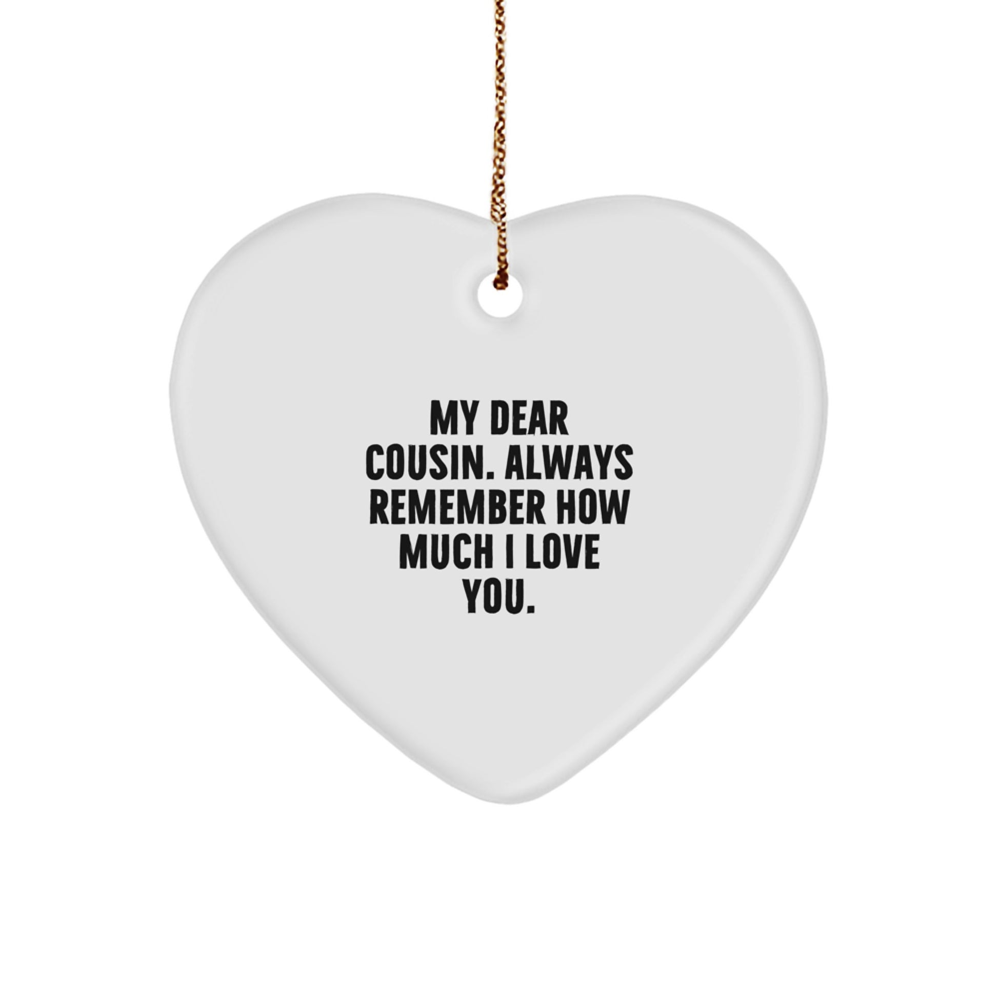 Cousin Memento Heart-Shaped Keepsake Christmas Ornament for Teens Gift - Image 1