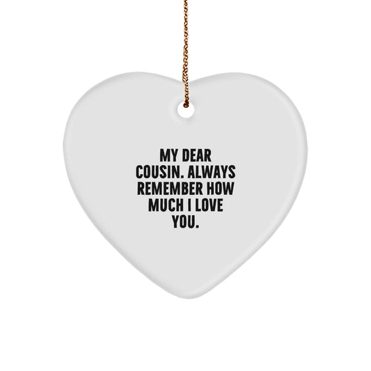 Cousin Memento Heart-Shaped Keepsake Christmas Ornament for Teens Gift - Image 1