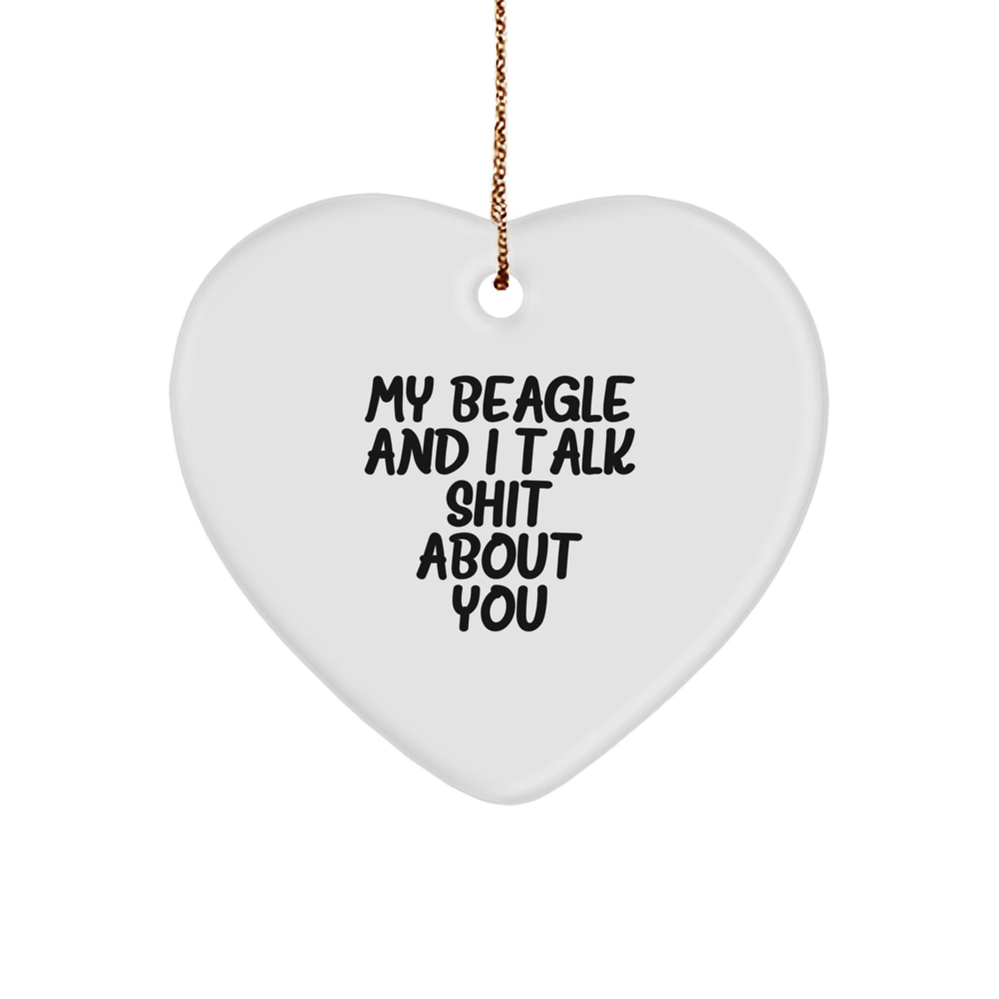 Beagle Dog Heart Ornament Keepsake Christmas Gift for Him - Image 1