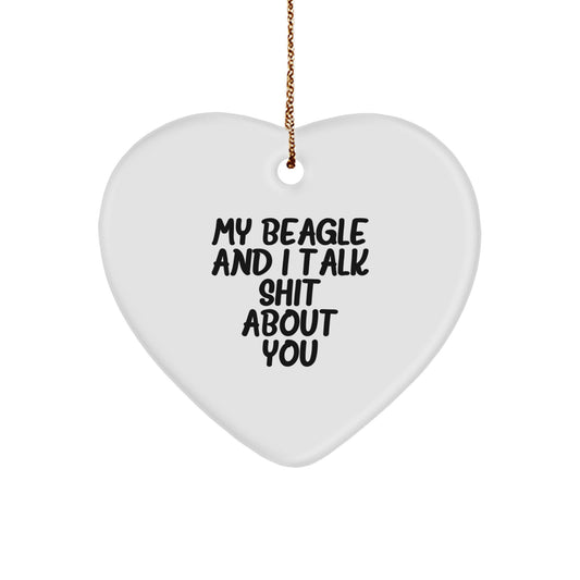 Beagle Dog Heart Ornament Keepsake Christmas Gift for Him - Image 1