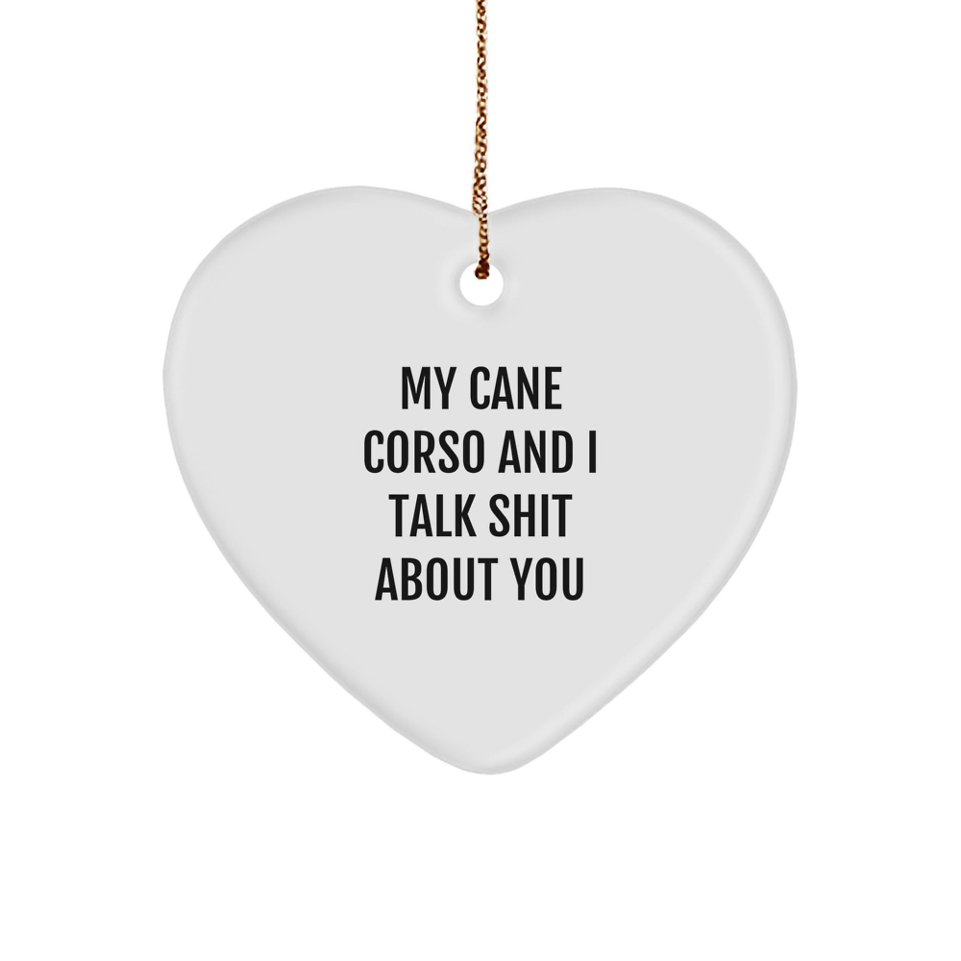 Funny Cane Corso Dog Gifts from Friends for Christmas Unique Gifts, Heart Ornament for Men Women Family - Image 1